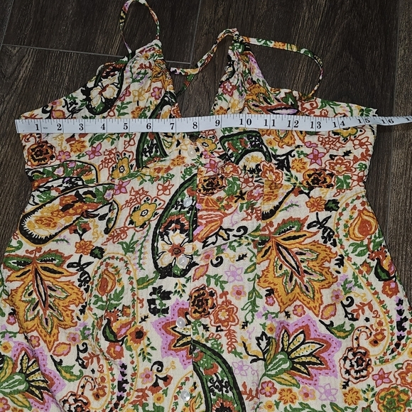 BA&SH Baila Floral Backless Womens Dress Sz S A Line Button Down Bohochic Hippie - Picture 8 of 15